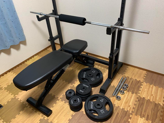 Banc de Musculation Complet – Set d’Haltères, Barres
